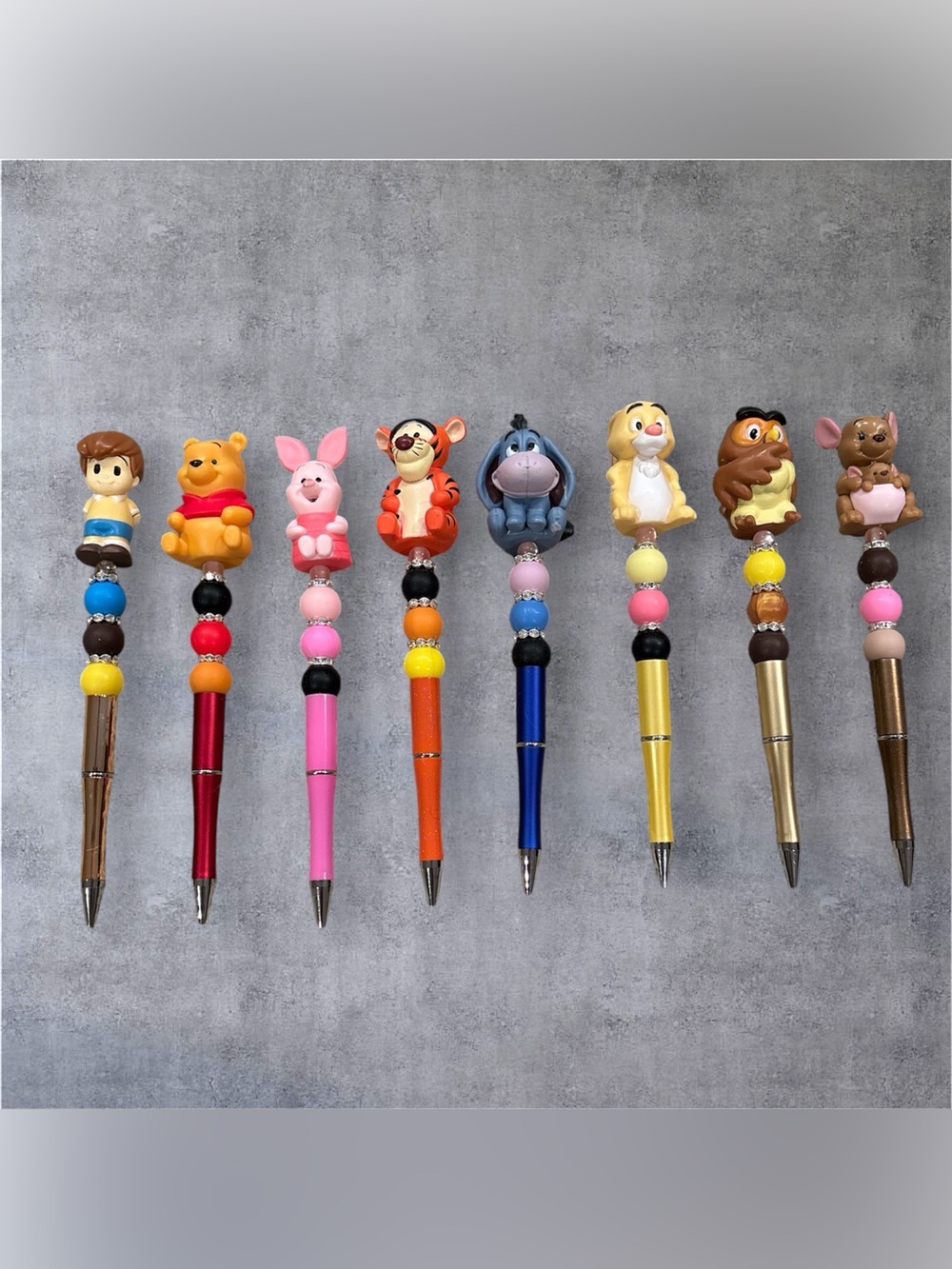 Pooh and Friends Handmade Topper Ballpoint Pen Set - Assorted Colors adorable